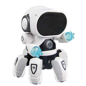 ربات کنترلی شش پا موزیکال و رقصنده سفید Dancing ROBOT on remote control RC music light white -اسباب بازی